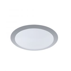 Silver flush ceiling light plastic, Ramsgate, 12W, 3000K LED