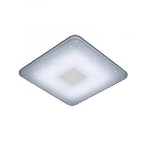 White flush ceiling light modern, Lev, 30W, warm to cold white adjustable LED, with remote control
