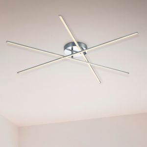 Nickel flush ceiling light design, Gottrup, 8,5W, 3000K LED