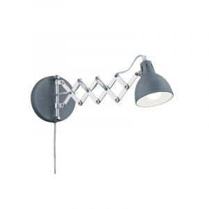 Grey wall light industrial, Yemaya, with switch