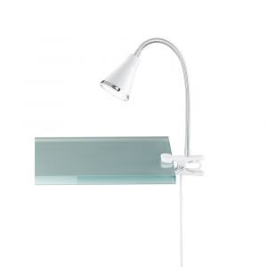 White clip spotlight plastic, Taimi, 3,8W, 3000K LED, with switch