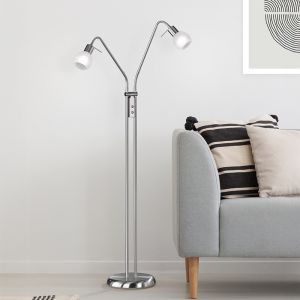 Nickel floor lamp modern, Benita, with switch