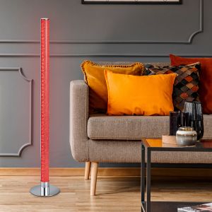 Chrome floor lamp modern, Vacio, 10W, 3000K LED, with remote control