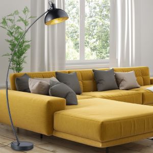 Black floor lamp modern, Fiore, with switch