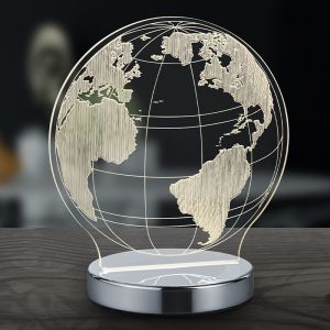 Chrome table lamp design, Berfin, 7W, warm to cold white adjustable LED, with switch