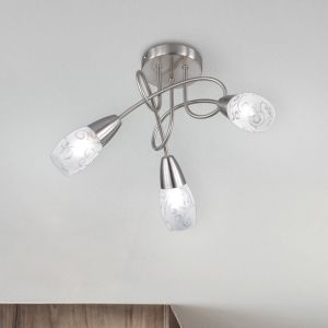 Nickel flush ceiling light classic, Venya