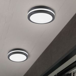 Anthracite flush ceiling light modern, Garly, 12W, 3000K LED, IP54