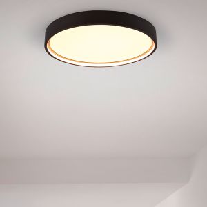 Black flush ceiling light modern, Destin, 29W, warm to cold white adjustable LED