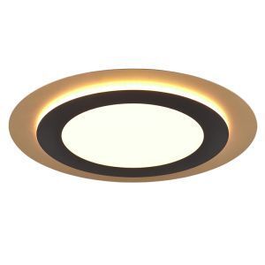 Black flush ceiling light modern, Frans, 42W, warm to cold white adjustable LED, with remote control