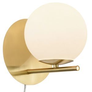 Brass wall light modern, Silkis, with switch