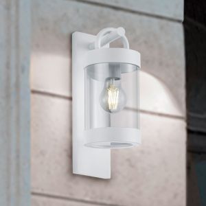 White outdoor wall light with dusk to dawn sensor modern, Sambesi, IP44