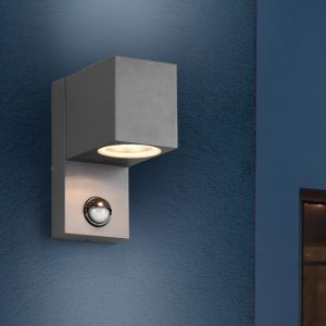 Anthracite outdoor wall light with motion sensor modern, Laurien, IP44