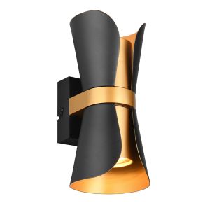 Black wall light design, Suad, with switch