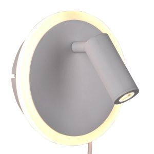 White wall light modern, Sirias, 5W, 3000K LED, with switch