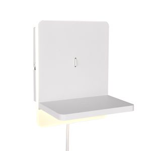 White wall light modern, Margje, 9W, 3000K LED, with switch