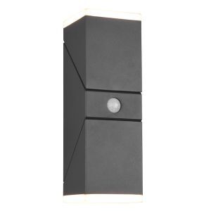 Anthracite outdoor wall light with motion sensor modern, Liron, 7W, 3000K LED, IP54