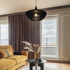 Wood pendant light black, Mirjan