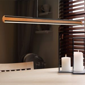 Modern pendant light wood, Cengiz, 40W, adjustable light colour LED, with switch