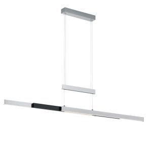Chrome dining table hanging lamp modern, Jessey, 45W, warm to cold white adjustable LED