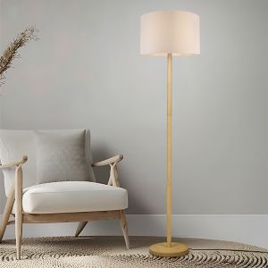 Wooden floor lamp, Caya, with switch