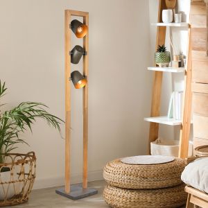 Nickel reading floor lamp vintage, Keira, with switch