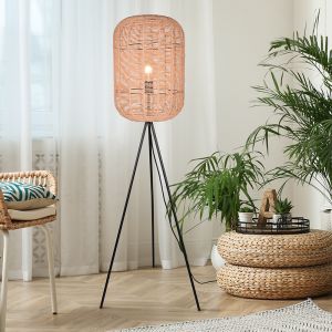 Black tripod floor lamp modern, Elham, with switch
