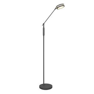 Anthracite reading floor lamp modern, Marjon, 6W, warm to cold white adjustable LED, with touch dimmer