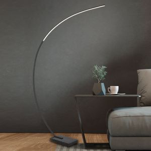 Black arc floor lamp modern, Yoel, 18W, 3000K LED, with switch