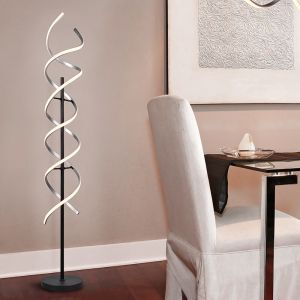 Chrome floor lamp design, Sylvian, 32W, warm to cold white adjustable LED, with touch dimmer