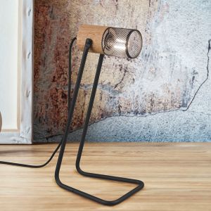Black table lamp vintage, Jessica, with switch