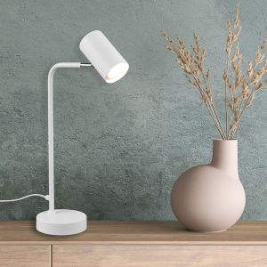 White table lamp modern, Kaso, with switch