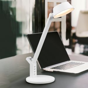 White desk lamp modern, Lindi, 5W, warm to cold white adjustable LED, with touch dimmer