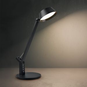 Black desk lamp modern, Lindi, 5W, warm to cold white adjustable LED, with touch dimmer