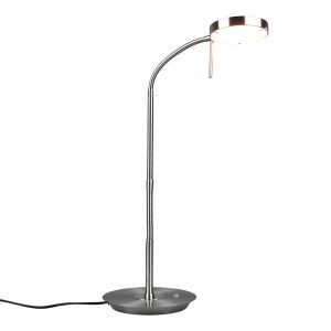 Nickel table lamp modern, Bilge, 12W, adjustable light colour LED, with switch