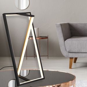 Black table lamp modern, Chadi, 9W, warm to cold white adjustable LED, with touch dimmer