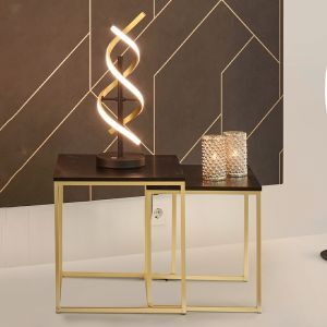 Brass table lamp design, Sylvian, 20W, warm to cold white adjustable LED, with touch dimmer