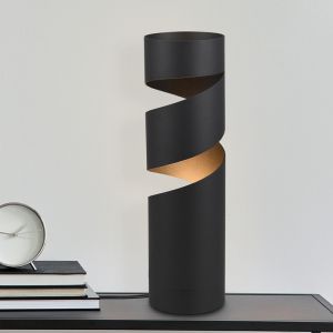 Black table lamp design, Marouan, with switch