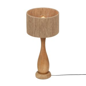 Rustic table lamp wood, Mucahit, with switch