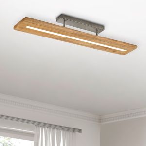 Wood flush ceiling light brown, Deka, 27W, 3000K LED