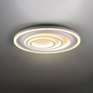White flush ceiling light modern, Carolijn, 40W, warm to cold white adjustable LED, with remote control