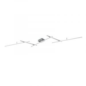 Nickel flush ceiling light modern, Nadja, 22W, RGBW LED, with remote control