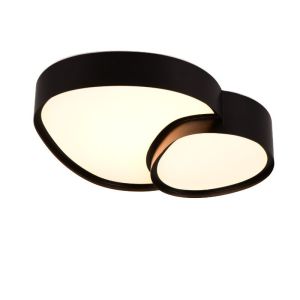 Black ceiling light metal, Merwin, 21W, warm to cold white adjustable LED, with remote control
