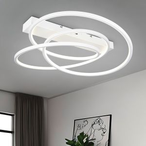 White flush ceiling light design, Teodore, 34W, white switch LED, 3-step dimmable