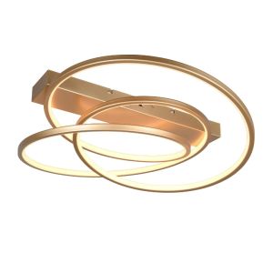 Golden flush ceiling light design, Teodore, 34W, white switch LED, 3-step dimmable