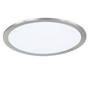 Nickel flush ceiling light modern, Jamilia, 15W, RGBW LED, with remote control