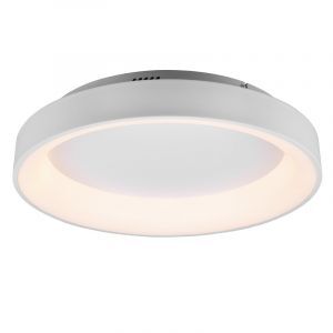 White flush ceiling light modern, Jered, 48W, warm to cold white adjustable LED, with remote control