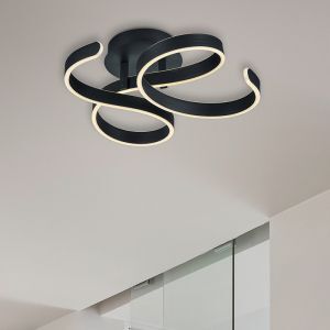 Anthracite flush ceiling light modern, Davu, 40W, 3000K LED