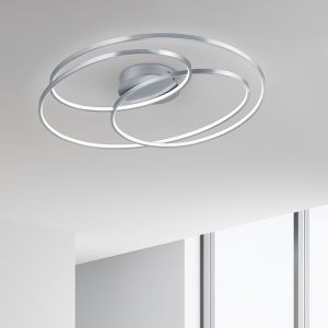 Nickel flush ceiling light modern, Sabra, 50W, 3000K LED