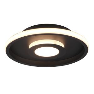 Black bathroom ceiling light modern, Kayla, 28W, 3000K LED, IP44