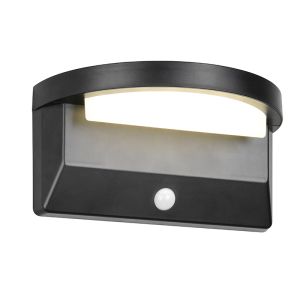 Black solar outdoor wall light modern, Neelam, 8W, 4000K LED, IP44